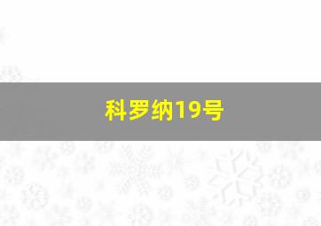 科罗纳19号