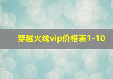 穿越火线vip价格表1-10