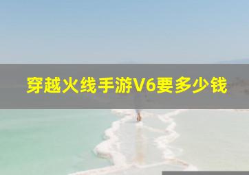 穿越火线手游V6要多少钱