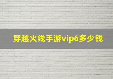 穿越火线手游vip6多少钱