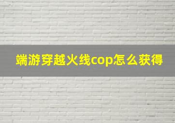 端游穿越火线cop怎么获得