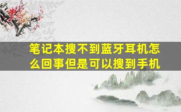 笔记本搜不到蓝牙耳机怎么回事但是可以搜到手机