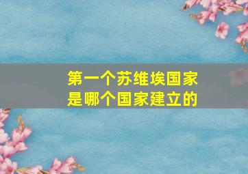 第一个苏维埃国家是哪个国家建立的