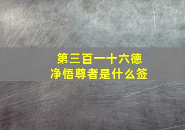 第三百一十六德净悟尊者是什么签