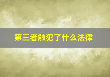 第三者触犯了什么法律