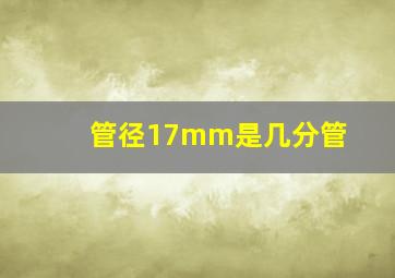 管径17mm是几分管