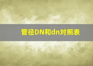 管径DN和dn对照表