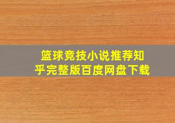 篮球竞技小说推荐知乎完整版百度网盘下载