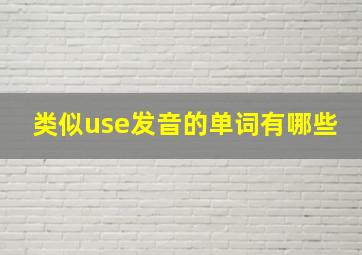 类似use发音的单词有哪些