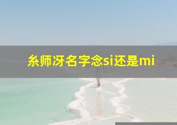 糸师冴名字念si还是mi