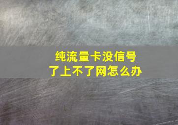 纯流量卡没信号了上不了网怎么办