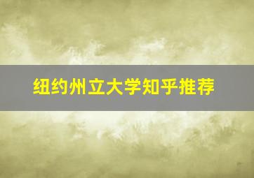 纽约州立大学知乎推荐