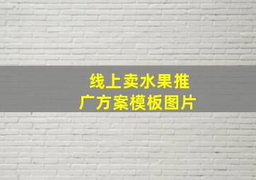 线上卖水果推广方案模板图片