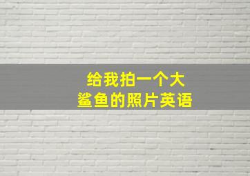 给我拍一个大鲨鱼的照片英语