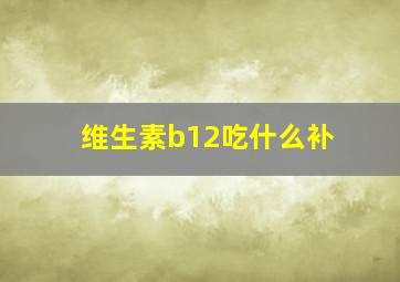 维生素b12吃什么补