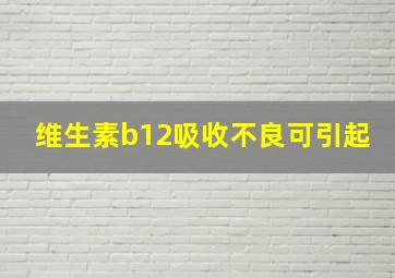 维生素b12吸收不良可引起