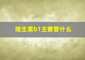 维生素b1主要管什么