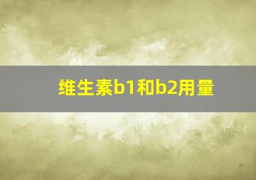 维生素b1和b2用量