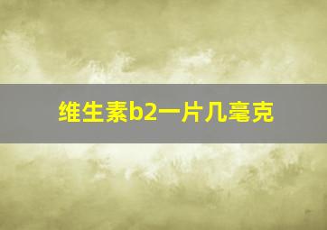 维生素b2一片几毫克