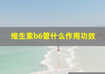 维生素b6管什么作用功效