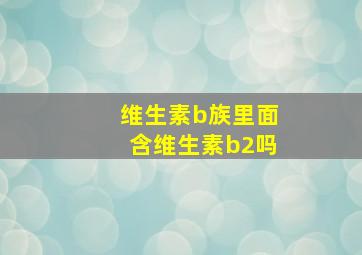 维生素b族里面含维生素b2吗