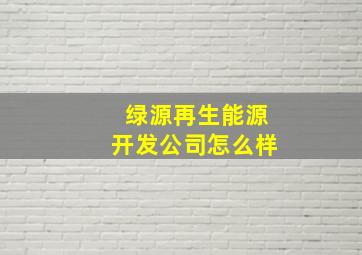 绿源再生能源开发公司怎么样