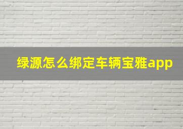 绿源怎么绑定车辆宝雅app