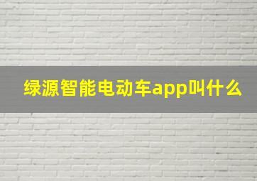 绿源智能电动车app叫什么