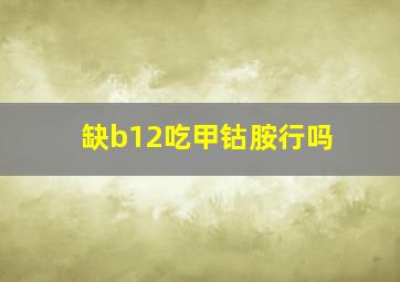 缺b12吃甲钴胺行吗