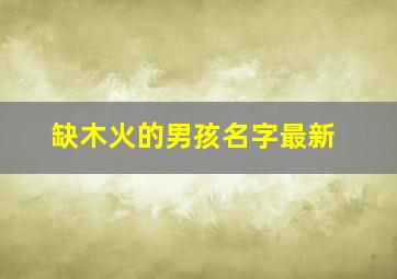 缺木火的男孩名字最新