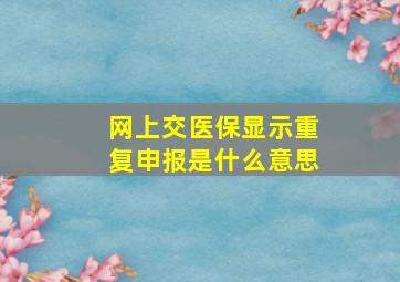 网上交医保显示重复申报是什么意思