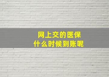 网上交的医保什么时候到账呢