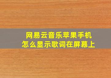 网易云音乐苹果手机怎么显示歌词在屏幕上