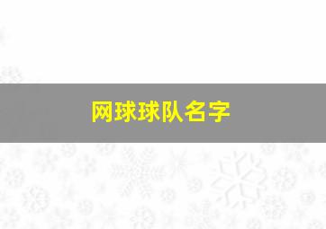 网球球队名字