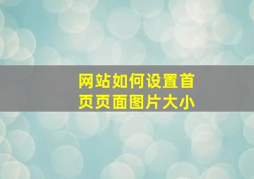 网站如何设置首页页面图片大小