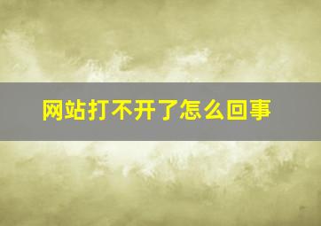 网站打不开了怎么回事