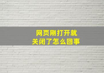 网页刚打开就关闭了怎么回事