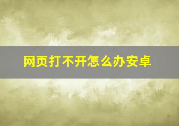 网页打不开怎么办安卓