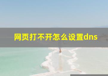 网页打不开怎么设置dns