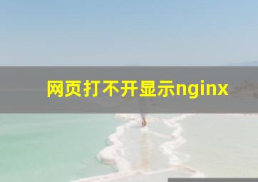 网页打不开显示nginx