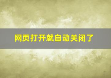 网页打开就自动关闭了