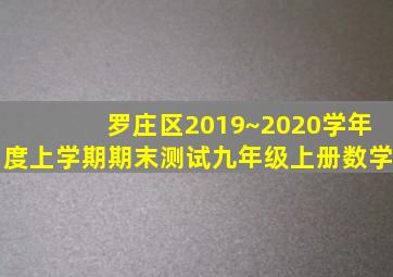 罗庄区2019~2020学年度上学期期末测试九年级上册数学