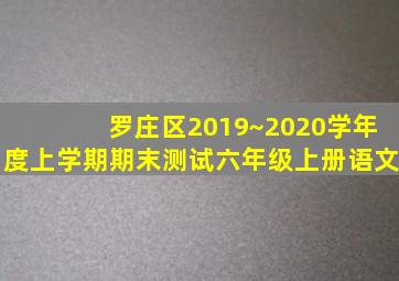 罗庄区2019~2020学年度上学期期末测试六年级上册语文