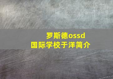 罗斯德ossd国际学校于洋简介