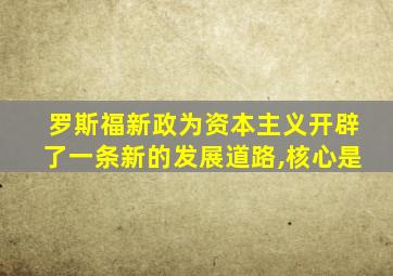 罗斯福新政为资本主义开辟了一条新的发展道路,核心是