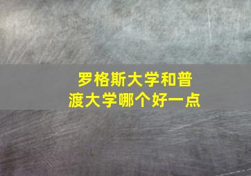 罗格斯大学和普渡大学哪个好一点