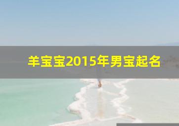 羊宝宝2015年男宝起名