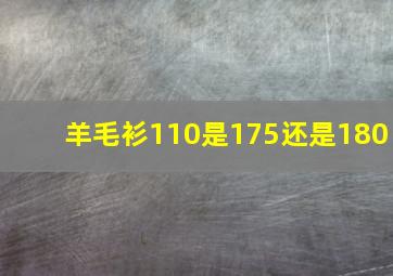 羊毛衫110是175还是180