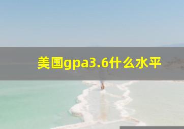 美国gpa3.6什么水平