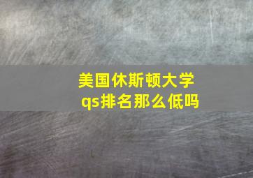 美国休斯顿大学qs排名那么低吗